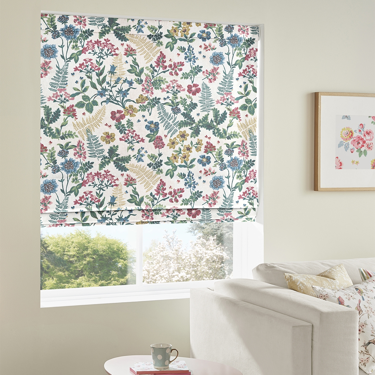 Product photograph of Cath Kidston Twilight Garden Multi Roman Blind from Choice Furniture Superstore.